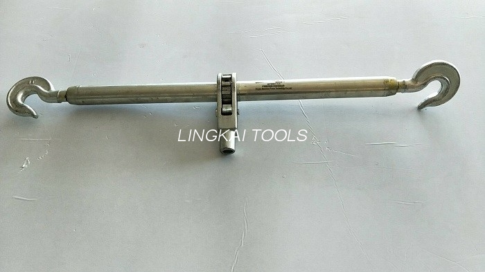 360º హ్యాండిల్ మూవ్‌మెంట్‌తో డబుల్ హుక్ స్టీల్ రోప్ టర్న్‌బకిల్ వైర్ బిగించే సాధనం