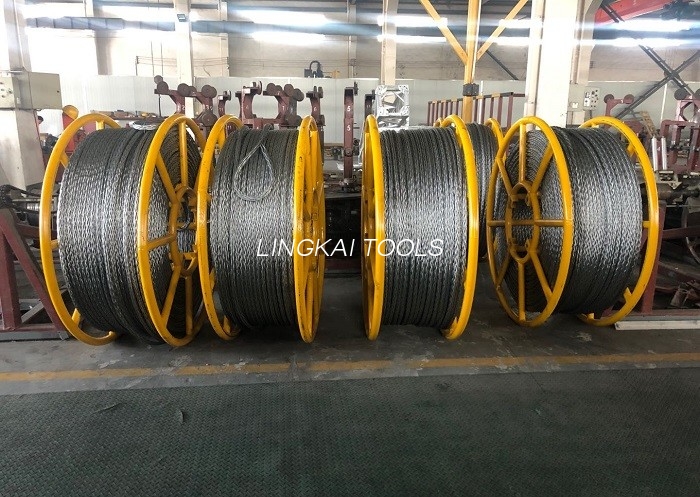 4 కండక్టర్ స్ట్రింగింగ్ కోసం 24mm యాంటీ ట్విస్టింగ్ అల్లిన స్టీల్ వైర్ రోప్